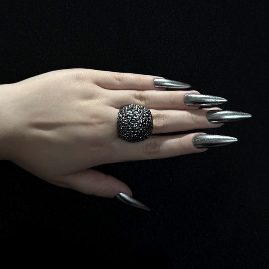 Black Lychee Ring - Size R