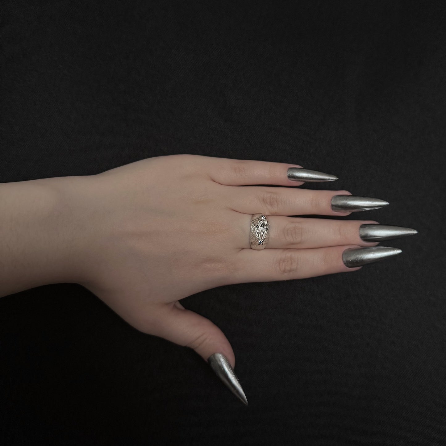 Double Spike Ring - Size R