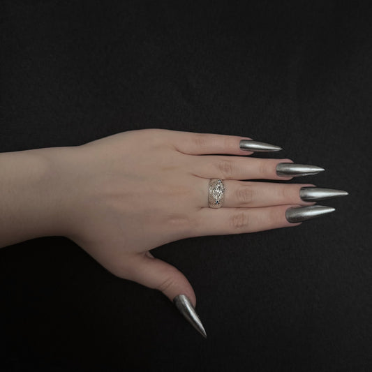 Double Spike Ring - Size R