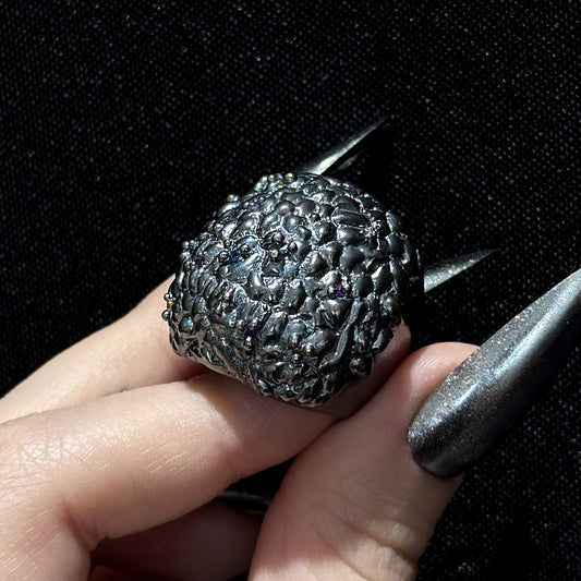 Black Lychee Ring - Size R