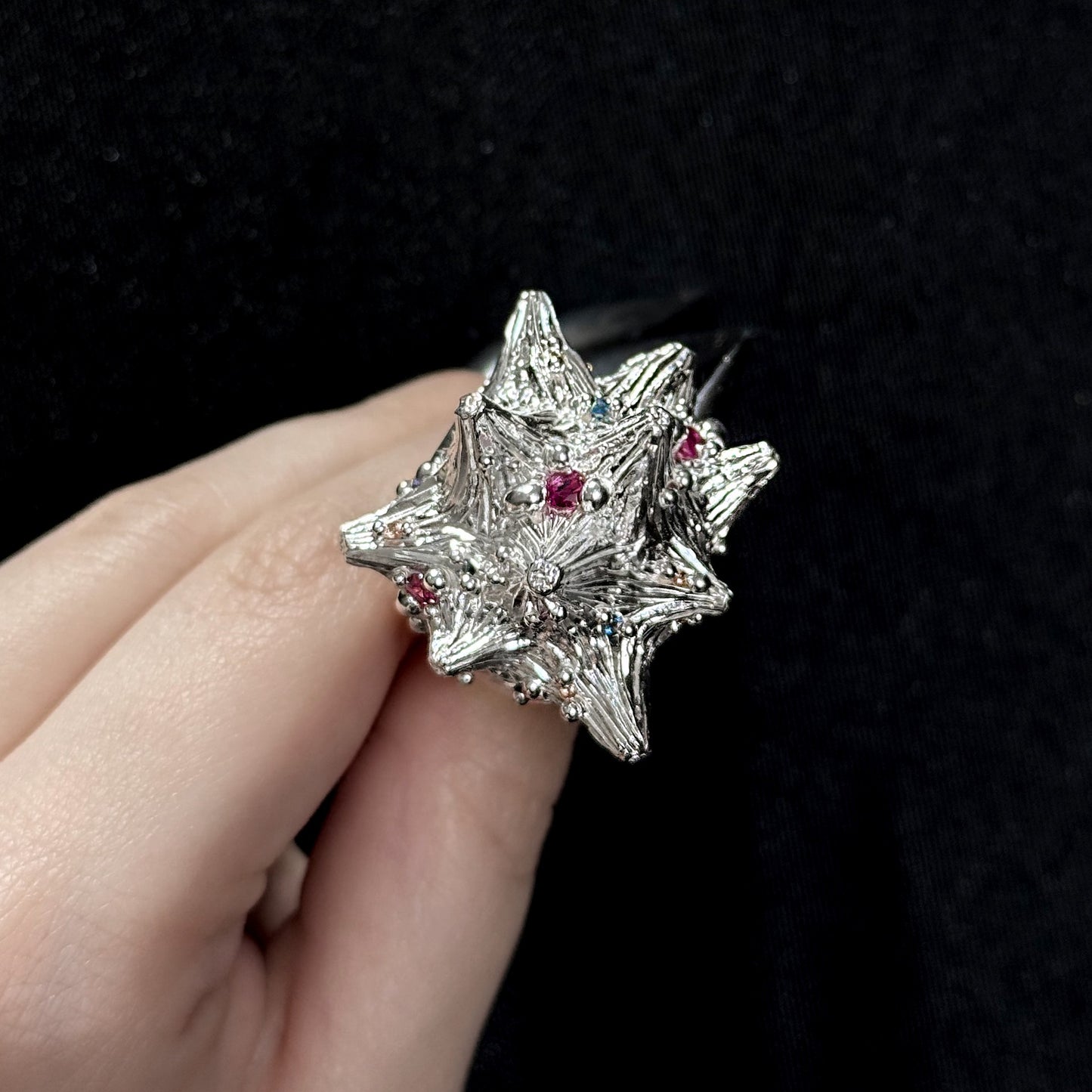 White Cluster Ring - Size R